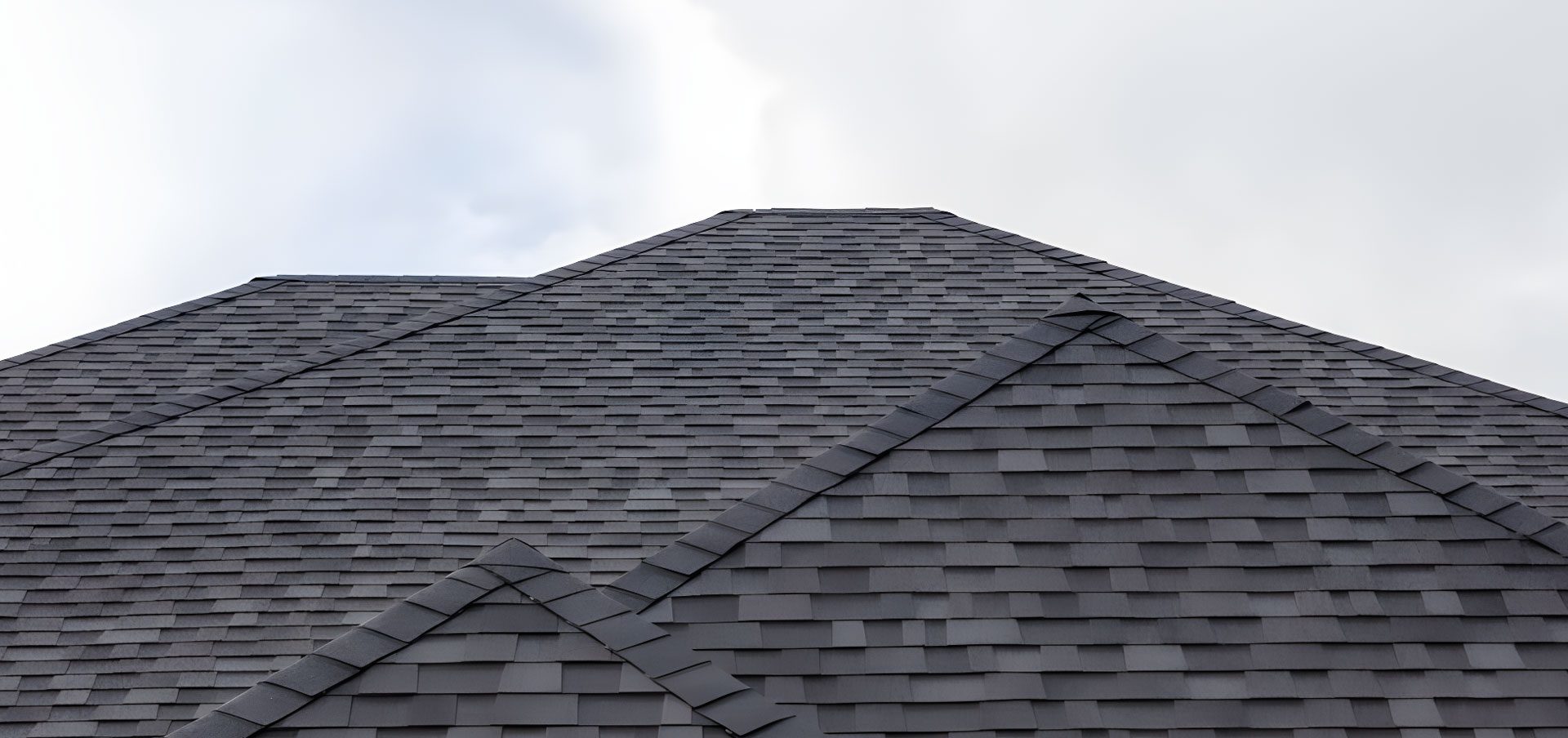A close up of the roof of a house
