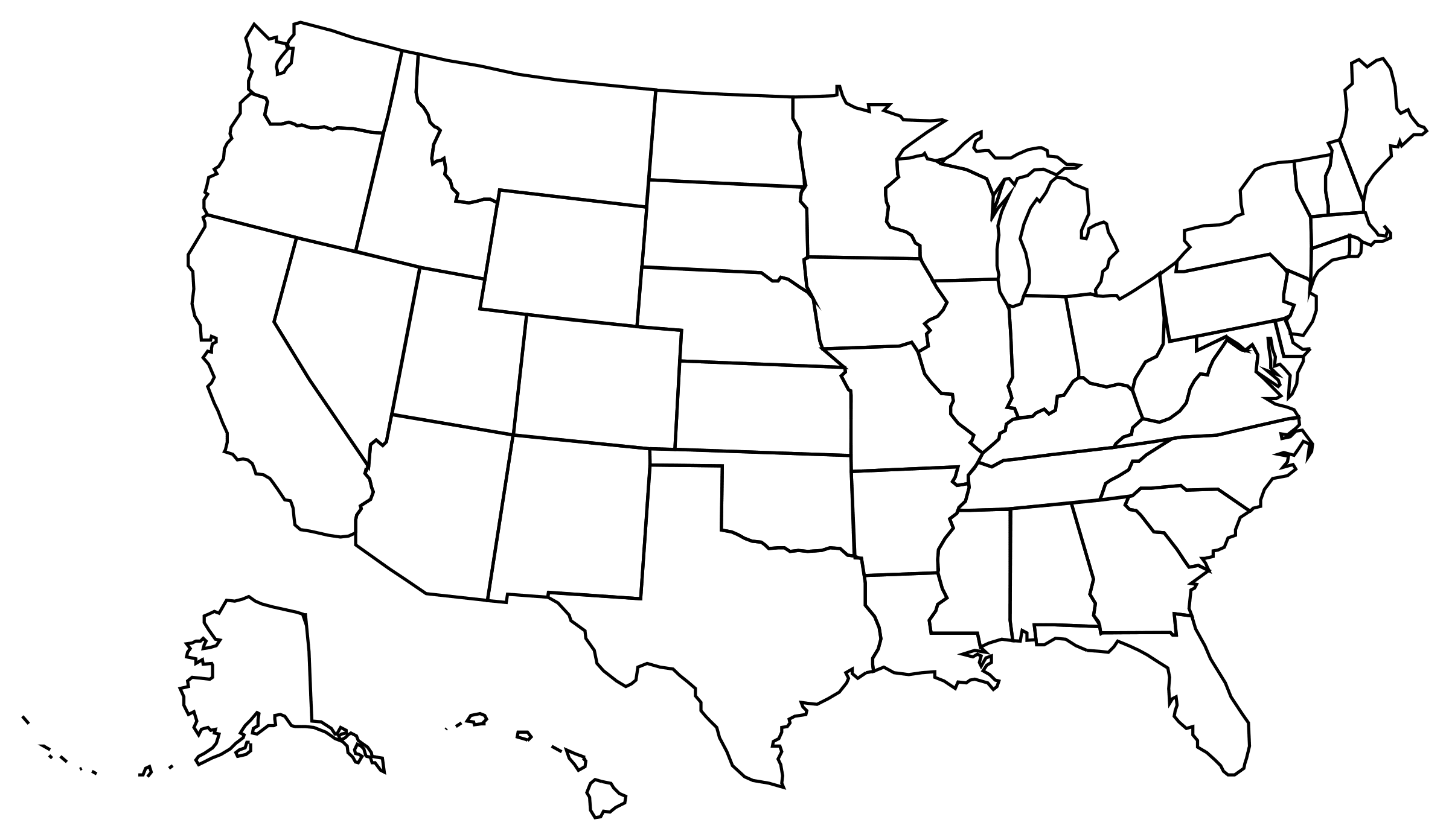A map of the united states with green background