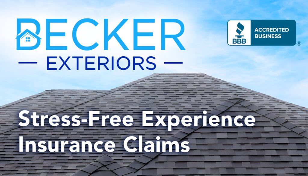 Becker Exteriors Logo Roof Insurance Claims Graphic